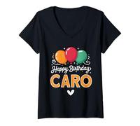 Donna Buon Compleanno dicendo Caro Maglietta con Collo a V