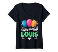 Donna Buon Compleanno Louis Maglietta con Collo a V