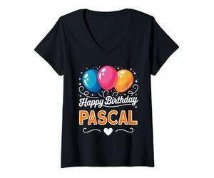 Donna Buon Compleanno Pascal Maglietta con Collo a V