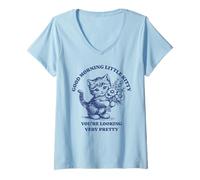 Donna Buongiorno Little Kitty, stai cercando Un Meme Molto Carino Maglietta con Collo a V