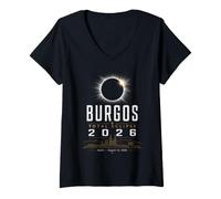 Donna Burgos Total Eclipse Spagna 12 Agosto 2026 Maglietta con Collo a V