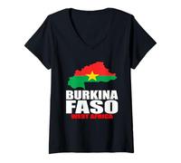 Donna Burkina Faso: Burkinabe Burkina faso donne Burkina bandiera faso Maglietta con Collo a V