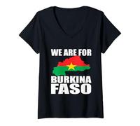 Donna Burkina Faso: Burkinabe Burkina faso donne Burkina bandiera faso Maglietta con Collo a V