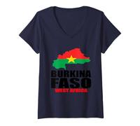 Donna Burkina Faso: Burkinabe Burkina faso donne Burkina bandiera faso Maglietta con Collo a V