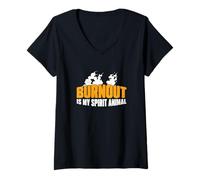 Donna Burnout è Il Mio Animale Spirituale Un dipendente pubblico dipendente pubblico Maglietta con Collo a V
