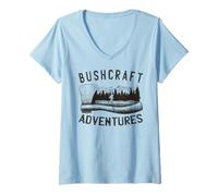 Donna Bushcrafter Survival Outdoor-Camping offroads Bushcraft Maglietta con Collo a V