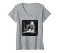 Donna Buster Vaso sanguigno Bad Manners Bicolore Ska Virginia Turbett Maglietta con Collo a V