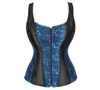 Donna Bustino Corsetto a Cuore, Corsetti Top Nero Corpetto Casual Satin Floreale Corsetto Vampiro Push Up Shapewear Donna Bustini Carnevale Stretto Osso Di Plastica Con Coulisse Per Senza Spalline