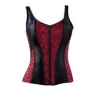 Donna Bustino Corsetto a Cuore, Corsetti Top Nero Corpetto Casual Satin Floreale Corsetto Vampiro Push Up Shapewear Donna Bustini Carnevale Stretto Osso Di Plastica Con Coulisse Per Senza Spalline