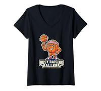 Donna Busy Raising Ballers - Pallacanestro Maglietta con Collo a V
