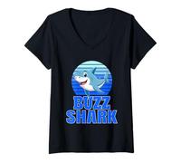 Donna Buzz Shark Family Reunion Squad Nome Cognome Maglietta con Collo a V