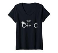 Donna C++ VS C | Divertente programmazione nerd codifica scienza dei dati Maglietta con Collo a V