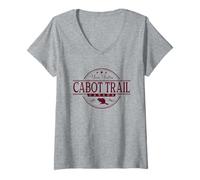 Donna Cabot Trail Canada - Etichetta Cabot Trail Nova Scotia Canada Maglietta con Collo a V