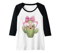 Donna Cactus Art per donne, bambini, bambine e ragazze Maglia con Maniche Raglan