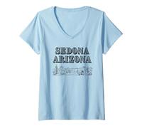 Donna Cactus del Deserto di Sedona Arizona Maglietta con Collo a V