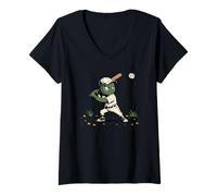 Donna Cactus Giocare Baseball League Game Baseball Pratica Giocatore Maglietta con Collo a V
