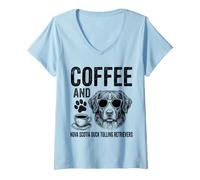 Donna caffè E caffè E Nova Scotia Duck Tolling Retriever Maglietta con Collo a V