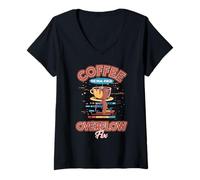 Donna Caffè Il vero Stack Overflow Fix Dev Meme Maglietta con Collo a V