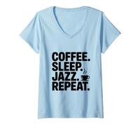 Donna caffè Sleep Jazz Repeat Maglietta con Collo a V