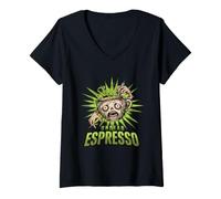 Donna caffè Zombie Espresso Undead Maglietta con Collo a V