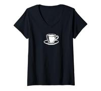 Donna Caffetteria Slow Mornings Barista Maglietta con Collo a V