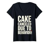 Donna Cake Canceled Funny Birthday Humor Maglietta con Collo a V