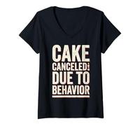 Donna Cake Canceled Funny Birthday Humor Maglietta con Collo a V