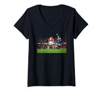 Donna Calcio Ian Wright Arsenal Everton Highbury Premier League Maglietta con Collo a V