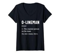Donna Calcio offensivo O-Lineman Definizione Divertente Sport Lineman Maglietta con Collo a V