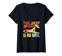 Donna Calcio Vintage Goal Keeper Maglietta con Collo a V
