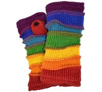 Donna Caldo IN Lana Fodera Pile Lavorato a Maglia Guanti Manopola Scaldamani