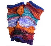 Donna Caldo IN Lana Fodera Pile Lavorato a Maglia Guanti Manopola Scaldamani