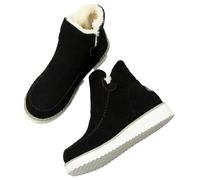 Donna Caldo Stivali Comode Scarpe da Neve Invernali Materiale Esterno Fodera in Pelliccia Sintetica Suola Antiscivolo Impermeabili Stivaletti con Pelo Breve Moda (Colore : Black, Size : US 7)