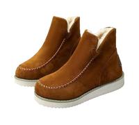 Donna Caldo Stivali Comode Scarpe da Neve Invernali Materiale Esterno Fodera in Pelliccia Sintetica Suola Antiscivolo Impermeabili Stivaletti con Pelo Breve Moda (Colore : Brown, Size : US 8.5)