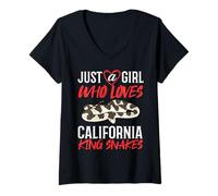 Donna California King Snake Funny California Animals Maglietta con Collo a V