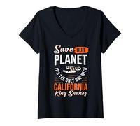 Donna California King Snake Funny California Animals Maglietta con Collo a V