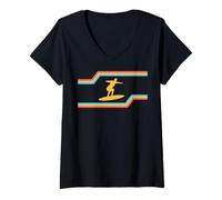 Donna California Summer Vacation, Sunshine, Surfing Surfer Maglietta con Collo a V