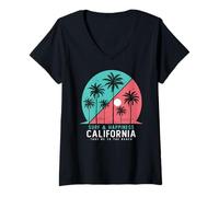 Donna California Summer Vibes, Sunset Wave, Take Me to The Beach Maglietta con Collo a V