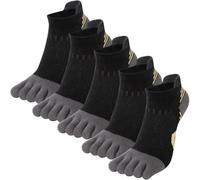 Donna Calzini Corte con Dita Separate Calze Corsa Cuscino Completo Sportive Calzini Cinque Dita Imbottiti Allenamento Socks Traspirante per Uso Quotidiano, Allenamento, Corsa, Fitness - 5 Paia