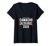 Donna Camacho for President 2028 USA Funny Maglietta con Collo a V