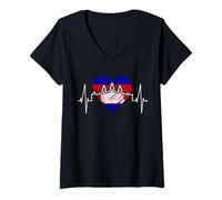 Donna Cambogia Skyline Batticuore SIEM Raep I Love Angkor Wat Maglietta con Collo a V