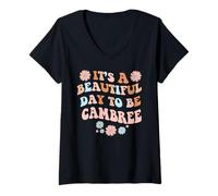 Donna Cambree Personalized Name Beautiful Day Cambree Birthday Maglietta con Collo a V