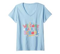 Donna Camicia con scritta "Welcome Back to School" per bambini Maglietta con Collo a V