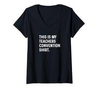 Donna Camicia da conferenza This Is My Teachers - Teach Education Maglietta con Collo a V