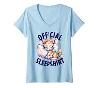 Donna Camicia da Notte Ufficiale Cute Baby Giraffe Funny Sleep Lover Maglietta con Collo a V