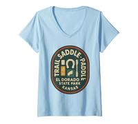 Donna Camicia da Paddle Trail Saddle Dorado Kansas State Park Icon Maglietta con Collo a V
