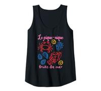 Donna Camicia da Picnic Francese con Frutti di Mare Le Pique-Nique Fruits de Mer Canotta