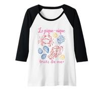 Donna Camicia da Picnic Francese con Frutti di Mare Le Pique-Nique Fruits de Mer Maglia con Maniche Raglan