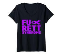 Donna Camicia della sindrome di Fu Rett - Consapevolezza della sindrome di Fu Rett Maglietta con Collo a V
