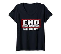 Donna Camicia End Human Trafficking - End Human Trafficking Maglietta con Collo a V